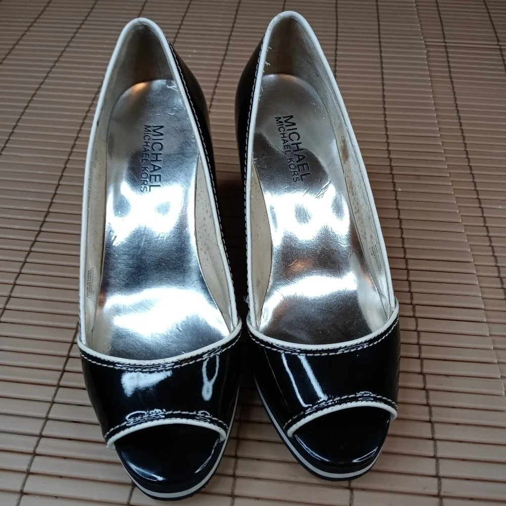 Michael Kors women's platform black patent leather